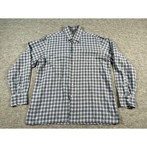 Canali Shirt Mens Extra Large Blue Grey Long Sleeve Button-Up Chest Pocket